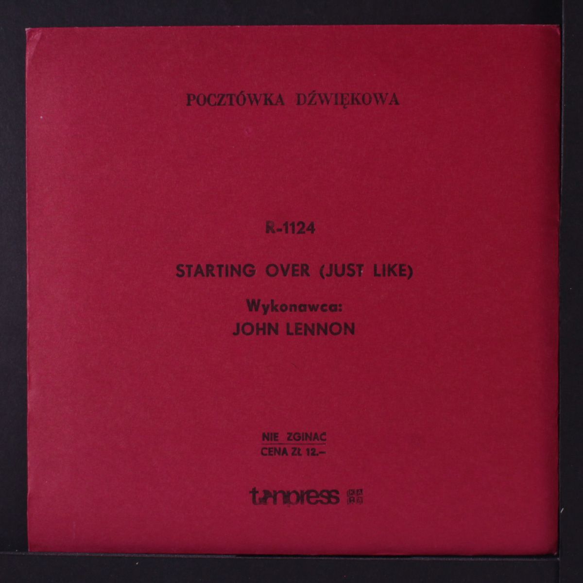 starting over / blank by JOHN LENNON