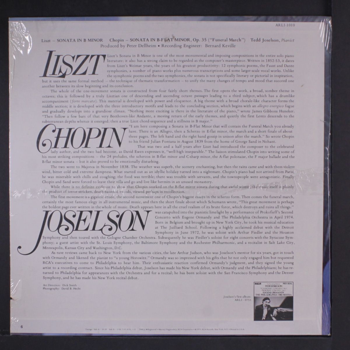 liszt: sonata in b minor, chopin: sonata no. 2 in b-flat minor by TED JOSELSON