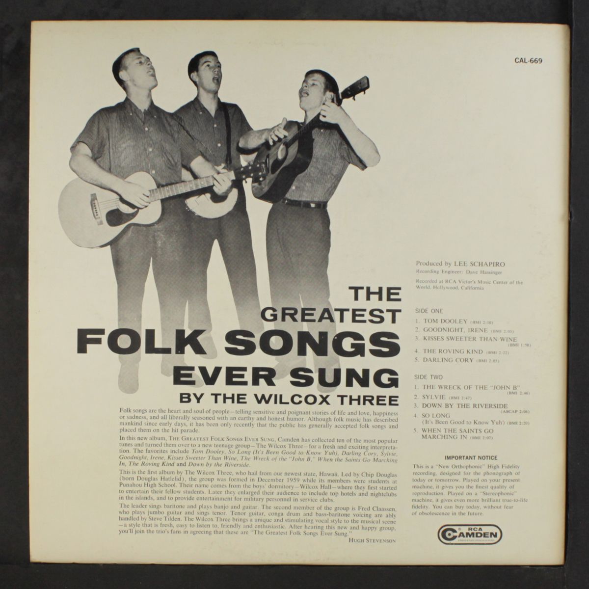 the greatest folk songs ever sung! by WILCOX THREE