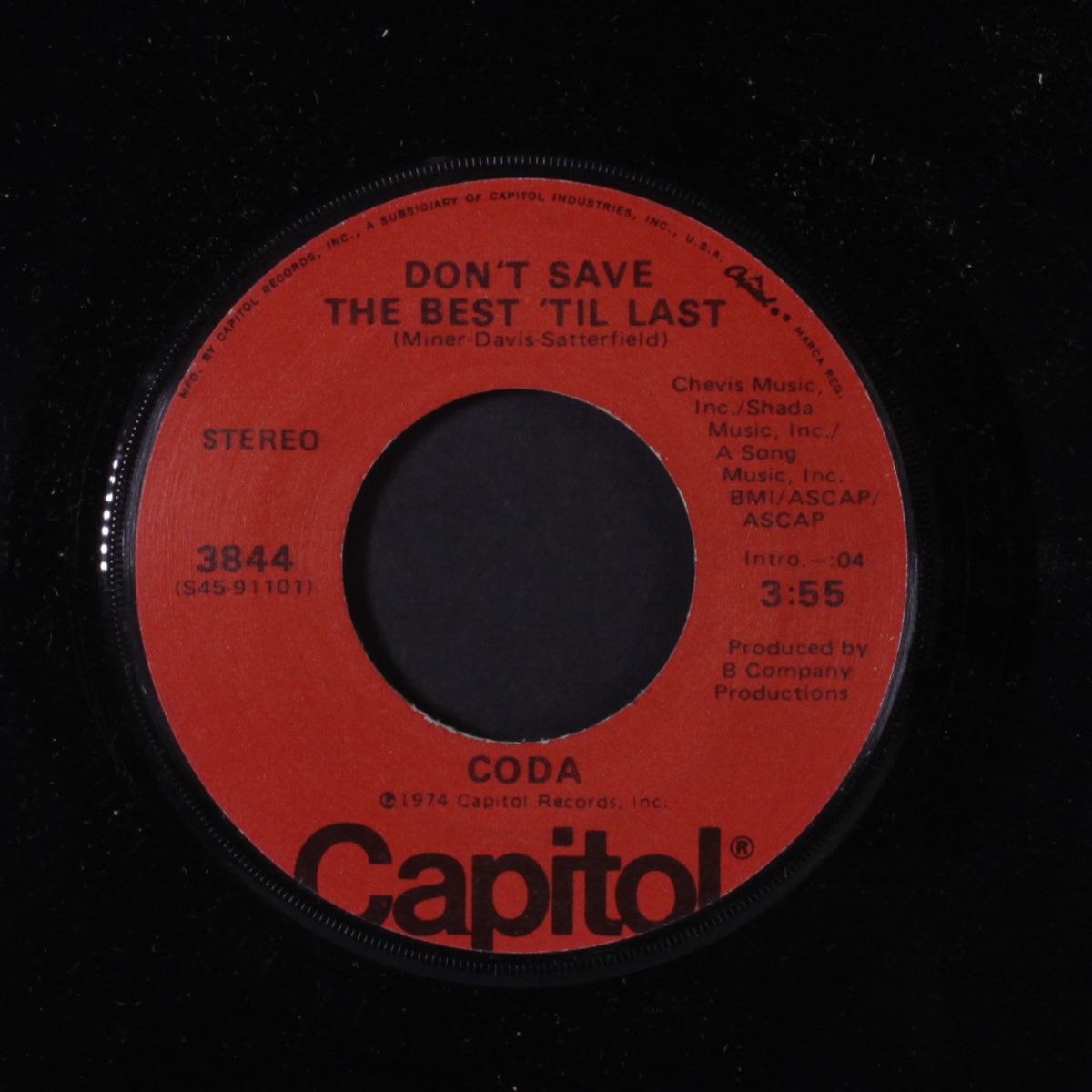 shortage / don't save the best 'til last by CODA