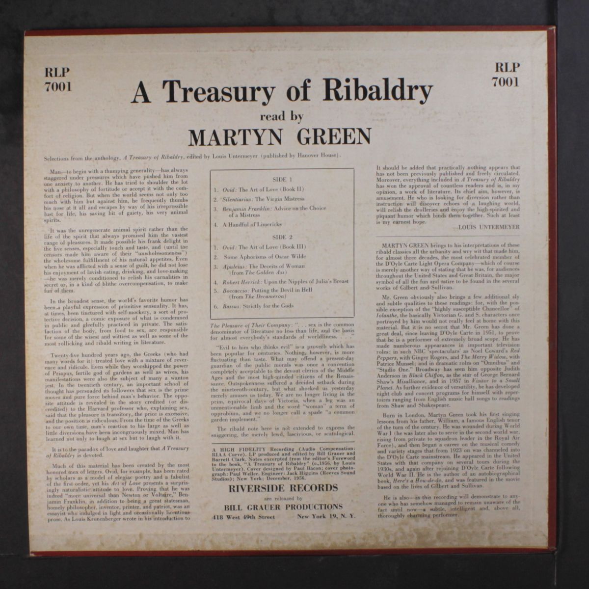 a treasury of ribaldry by MARTYN GREEN