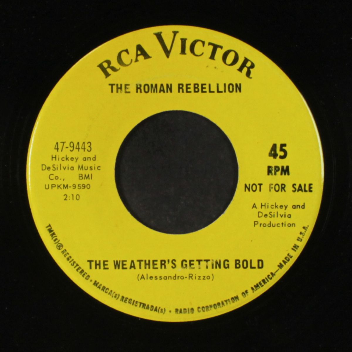 the weather's getting bold / every groovy day by ROMAN REBELLION