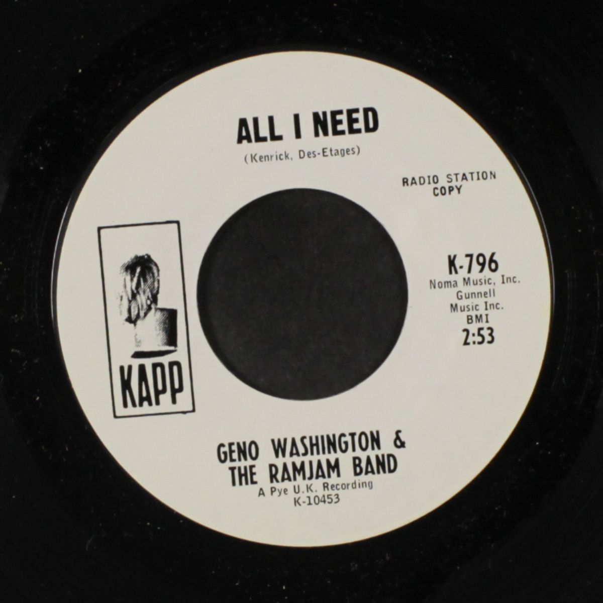 que sera sera / all i need by GENO WASHINGTON