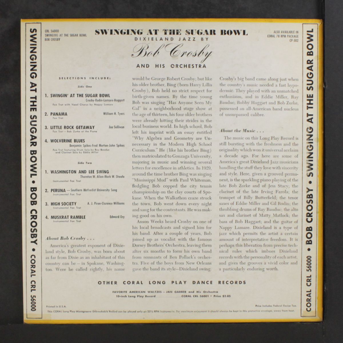 swinging at the sugar bowl by BOB CROSBY