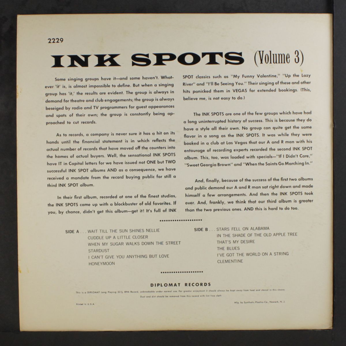 vol. 3, sing star dust by INK SPOTS