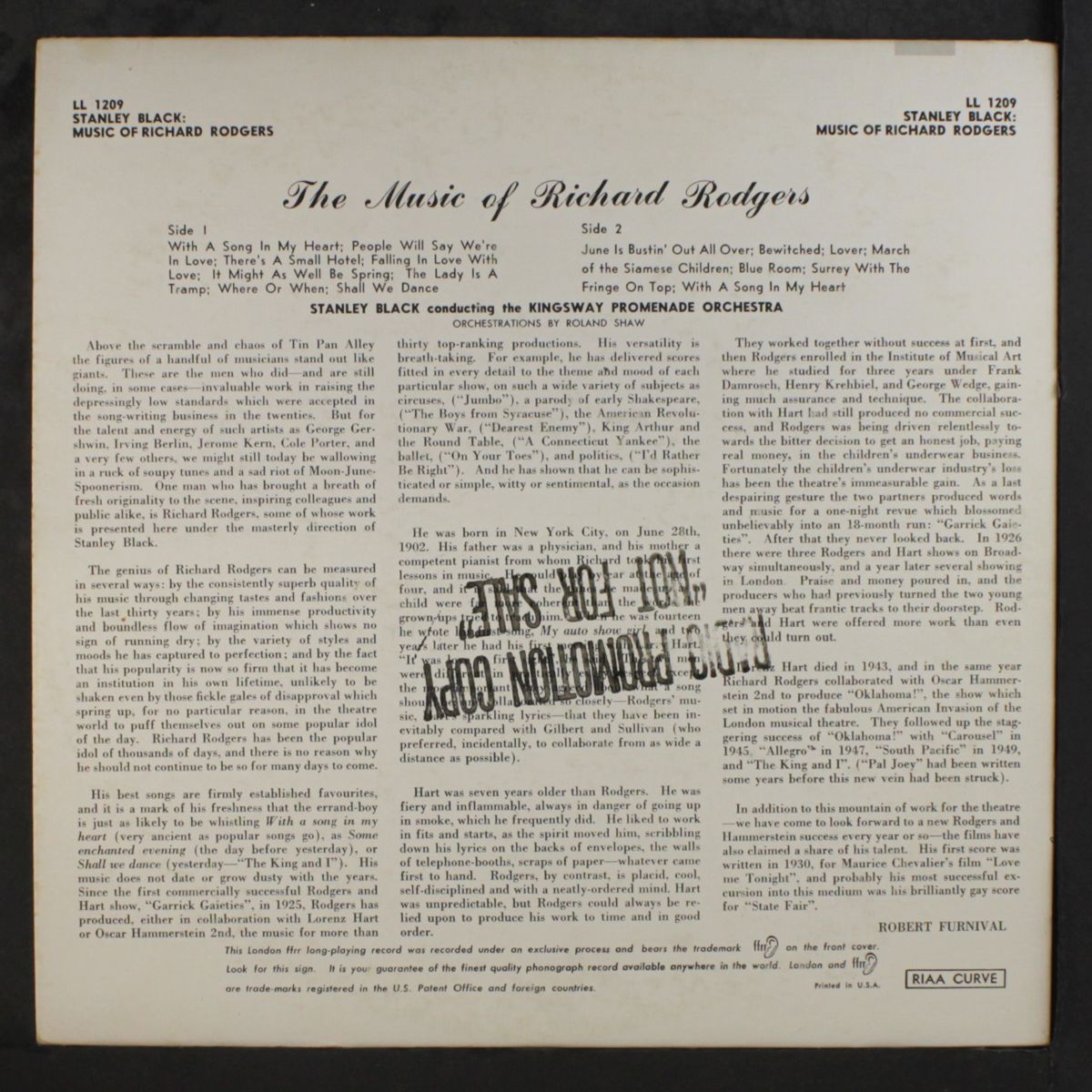 music of richard rodgers by STANLEY BLACK