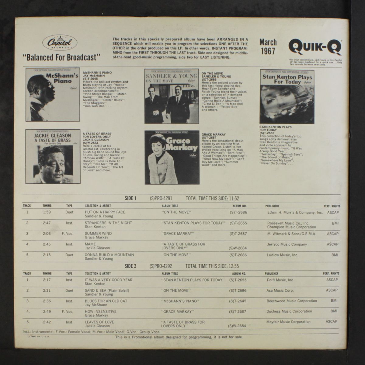 capitol disc jockey album march 1967 by VARIOUS