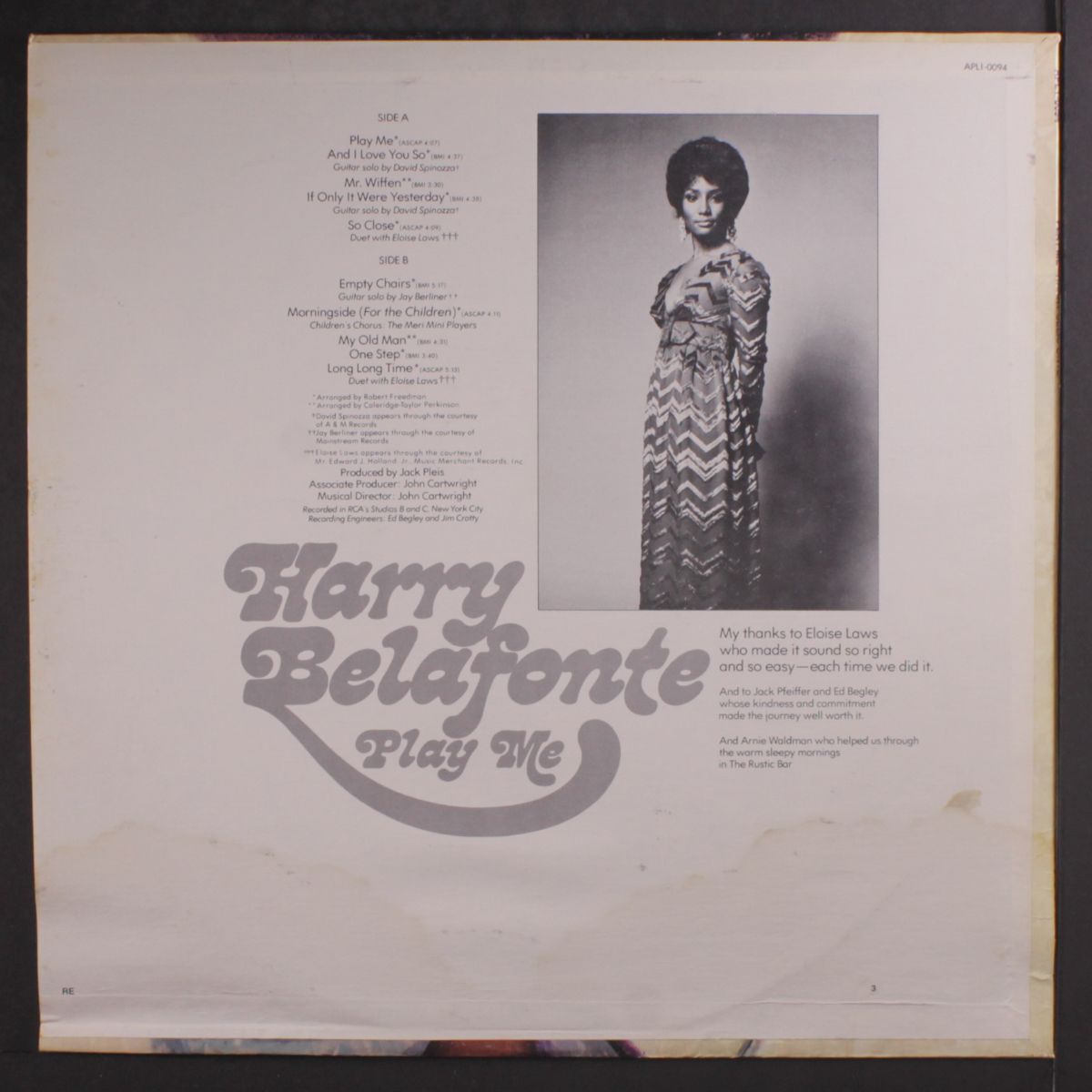 play me by HARRY BELAFONTE