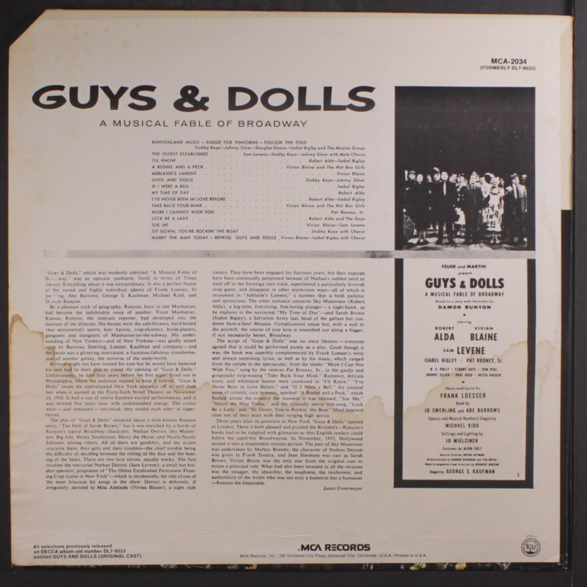 guys & dolls by ORIGINAL CAST