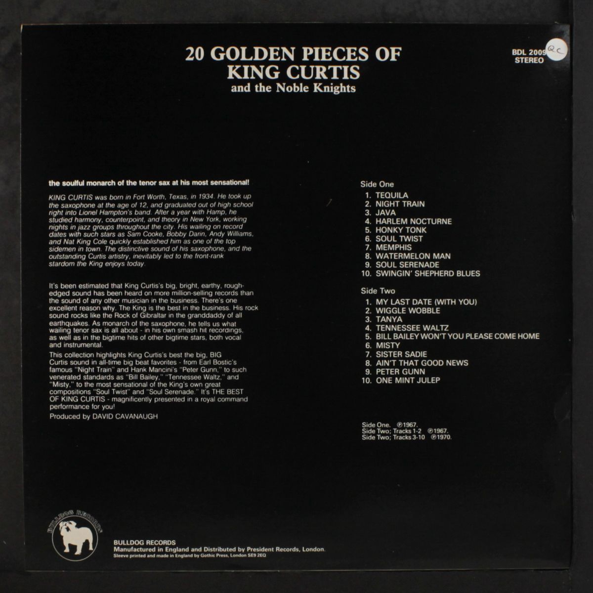20 golden pieces of by KING CURTIS
