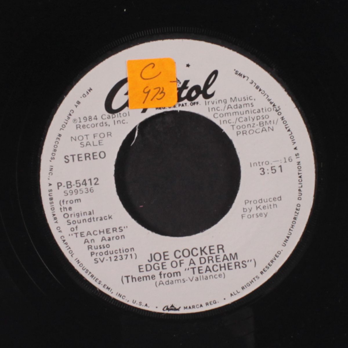 edge of a dream / same by JOE COCKER