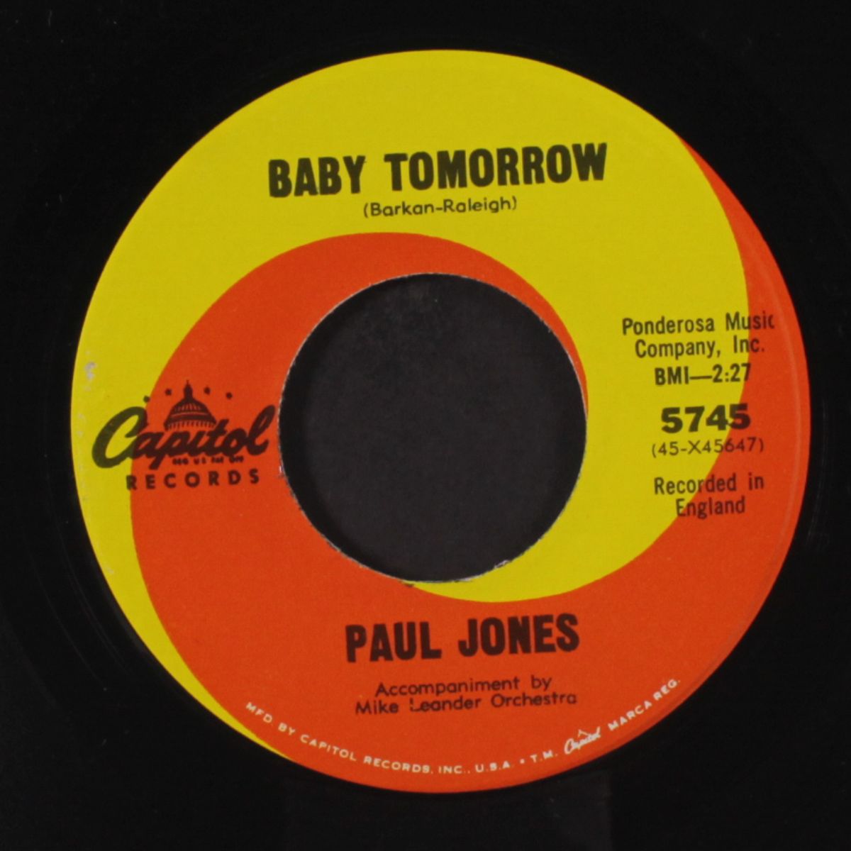 baby tomorrow / i can't hold on much longer by PAUL JONES