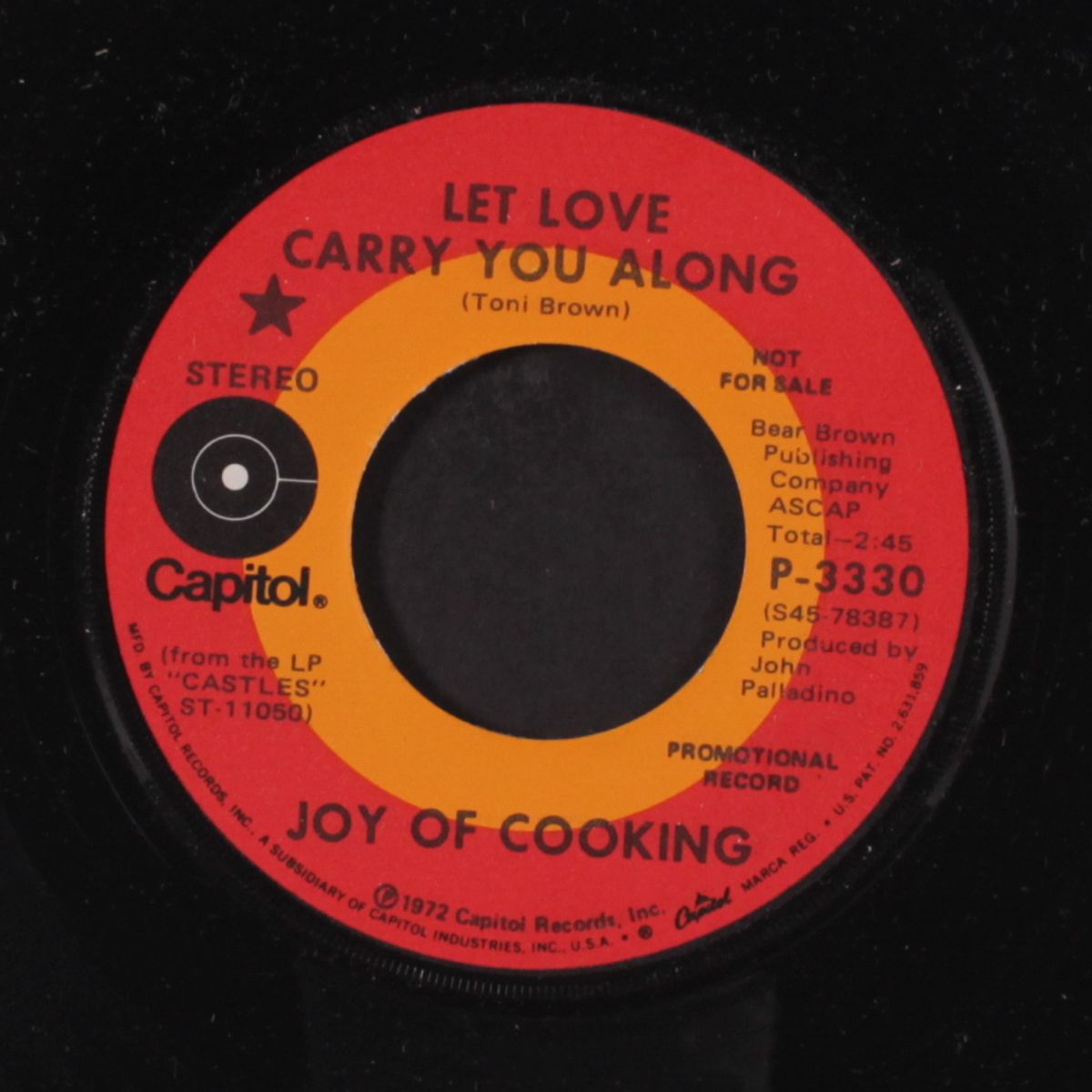 let love carry you along / home town man by JOY OF COOKING