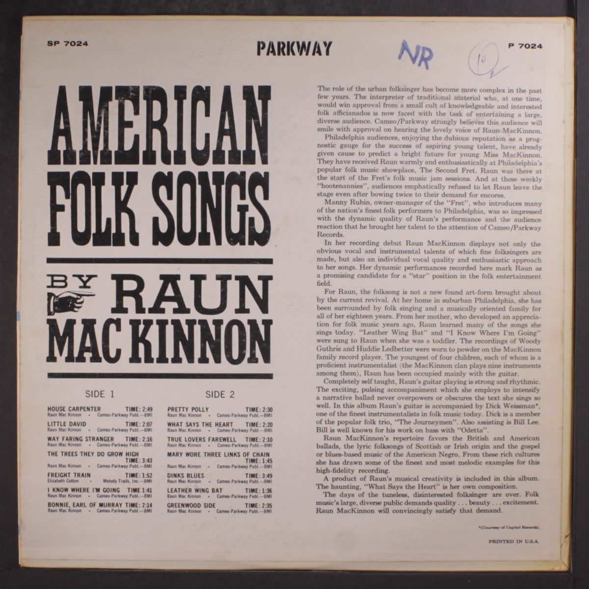 american folk songs by RAUN MAC KINNON