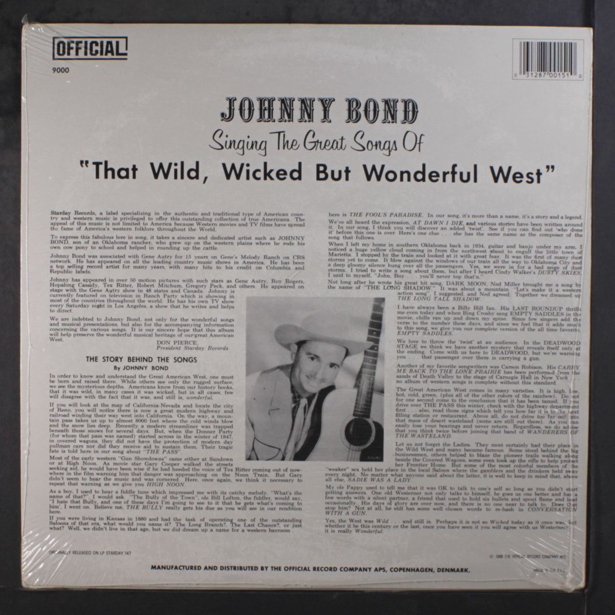 that wild, wicked but wonderful west by JOHNNY BOND
