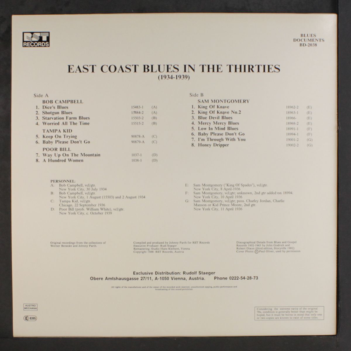 east coast blues in the thirties (1934-1939) by VARIOUS