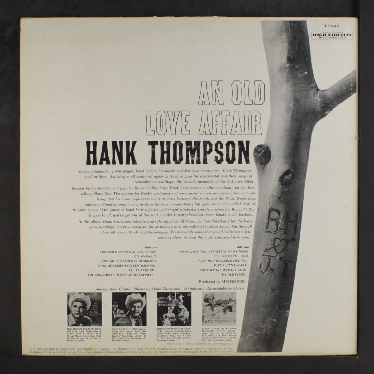 an old love affair by HANK THOMPSON