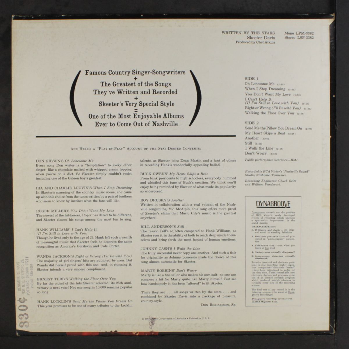 written by the stars by SKEETER DAVIS