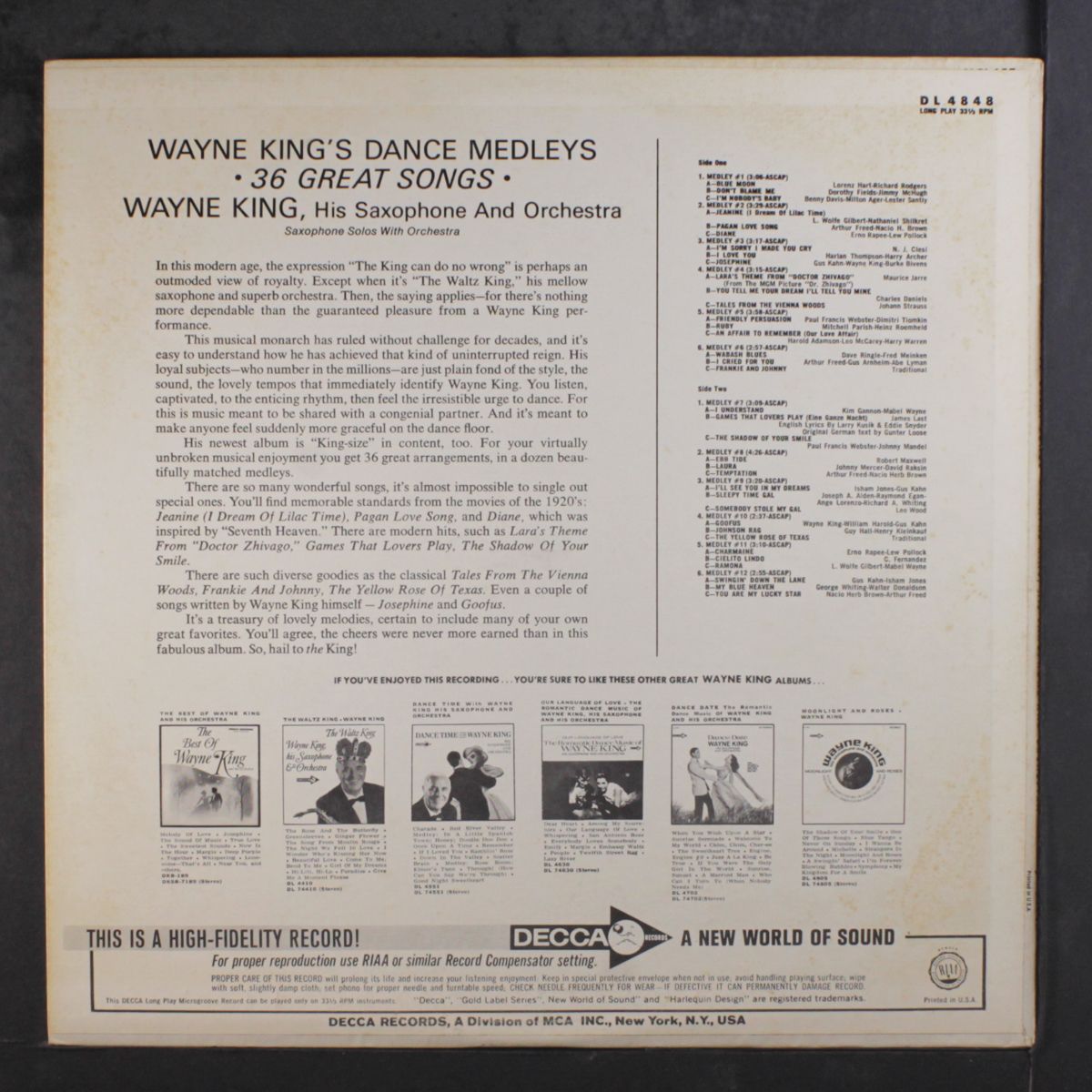 dance medleys, 36 great songs by WAYNE KING