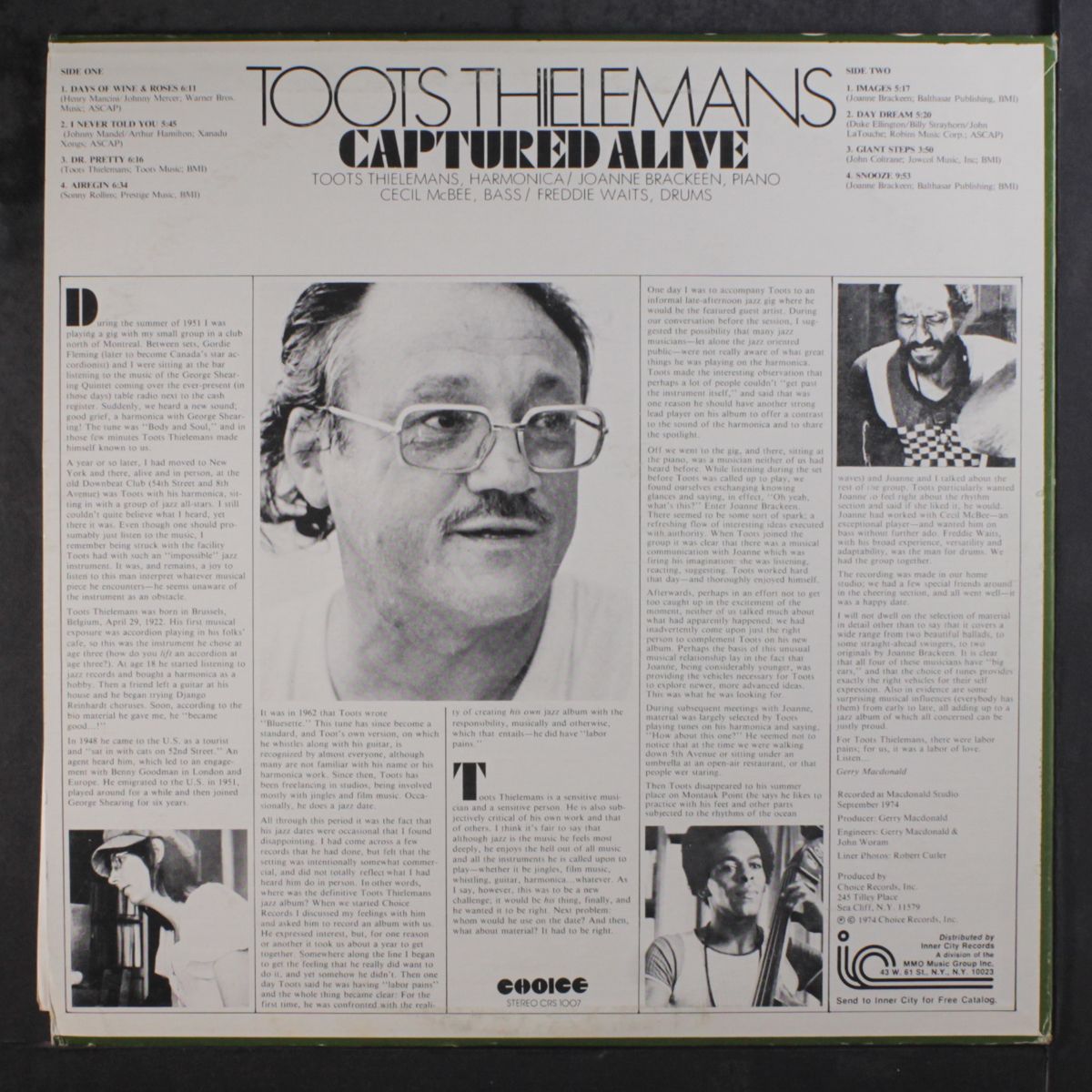 captured alive by TOOTS THIELEMANS
