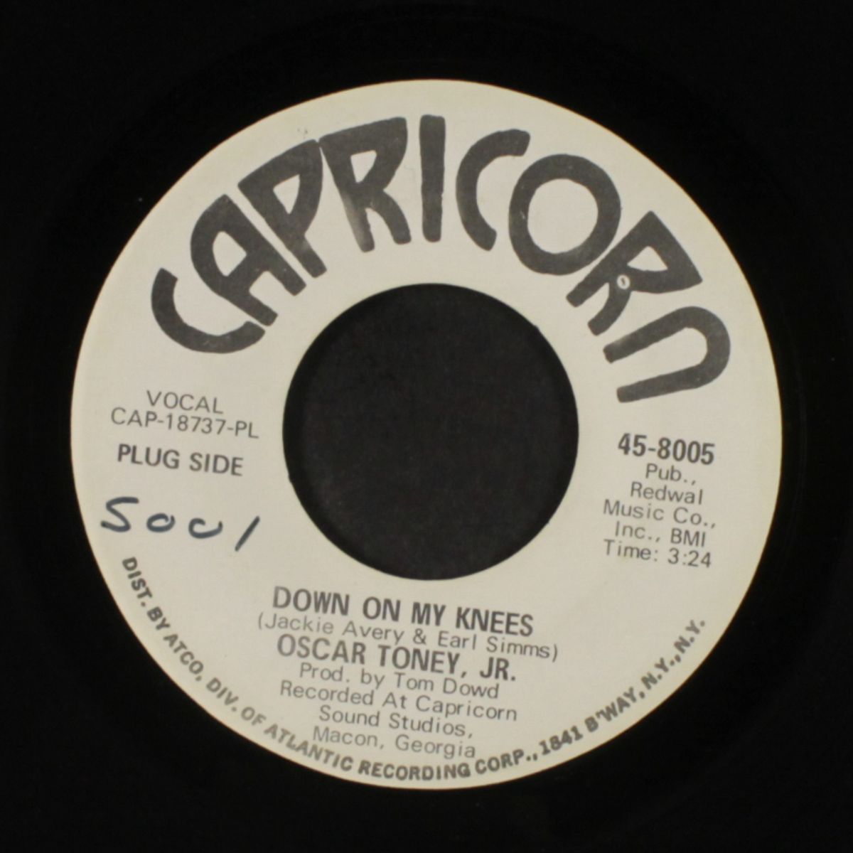 down on my knees / seven days tomorrow by OSCAR TONEY,JR