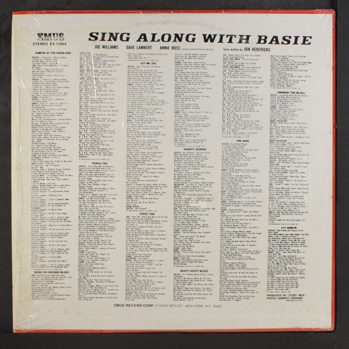 sing along with basie by JOE WILLIAMS