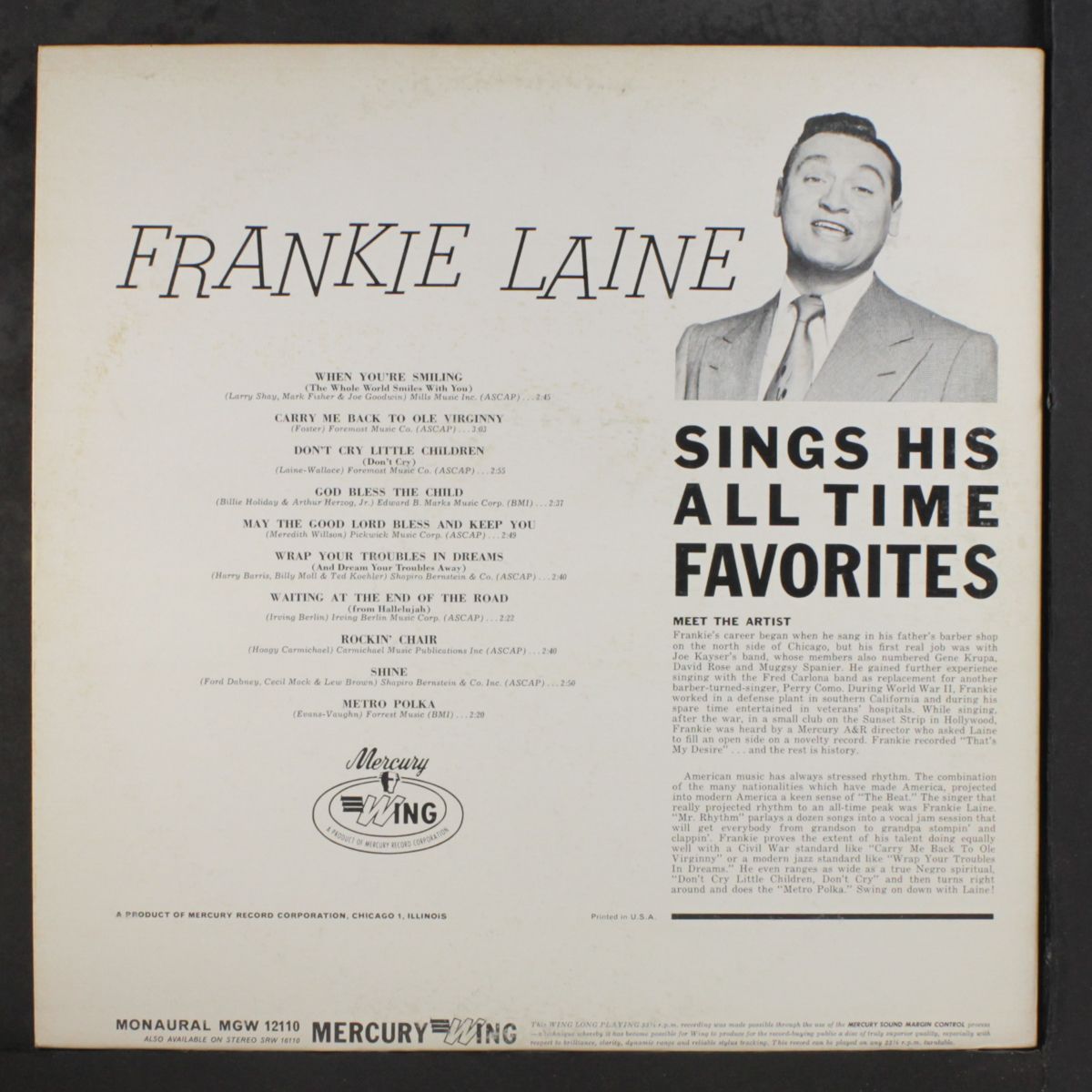 sings all time favorites by FRANKIE LAINE