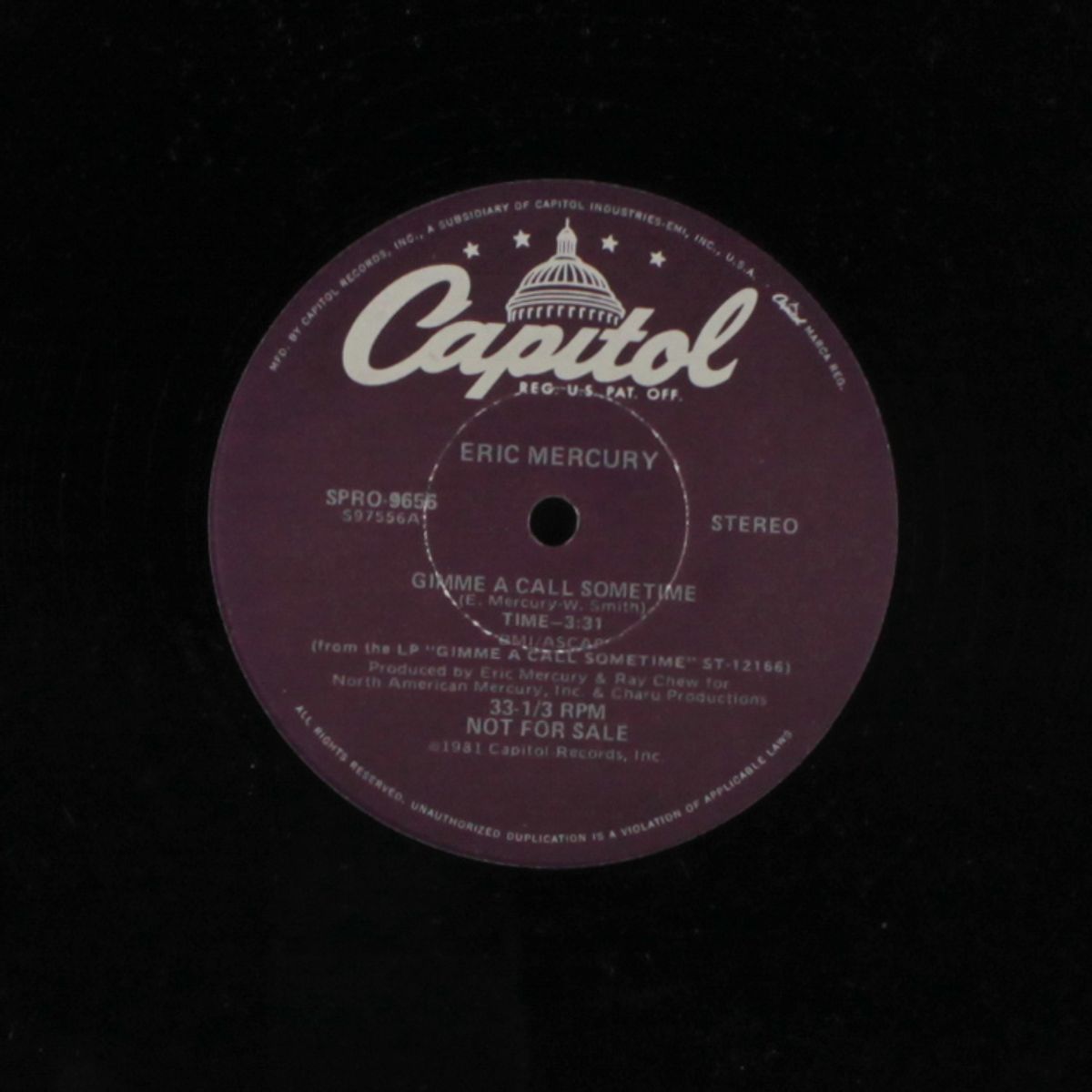 gimme a call sometime by ERIC MERCURY