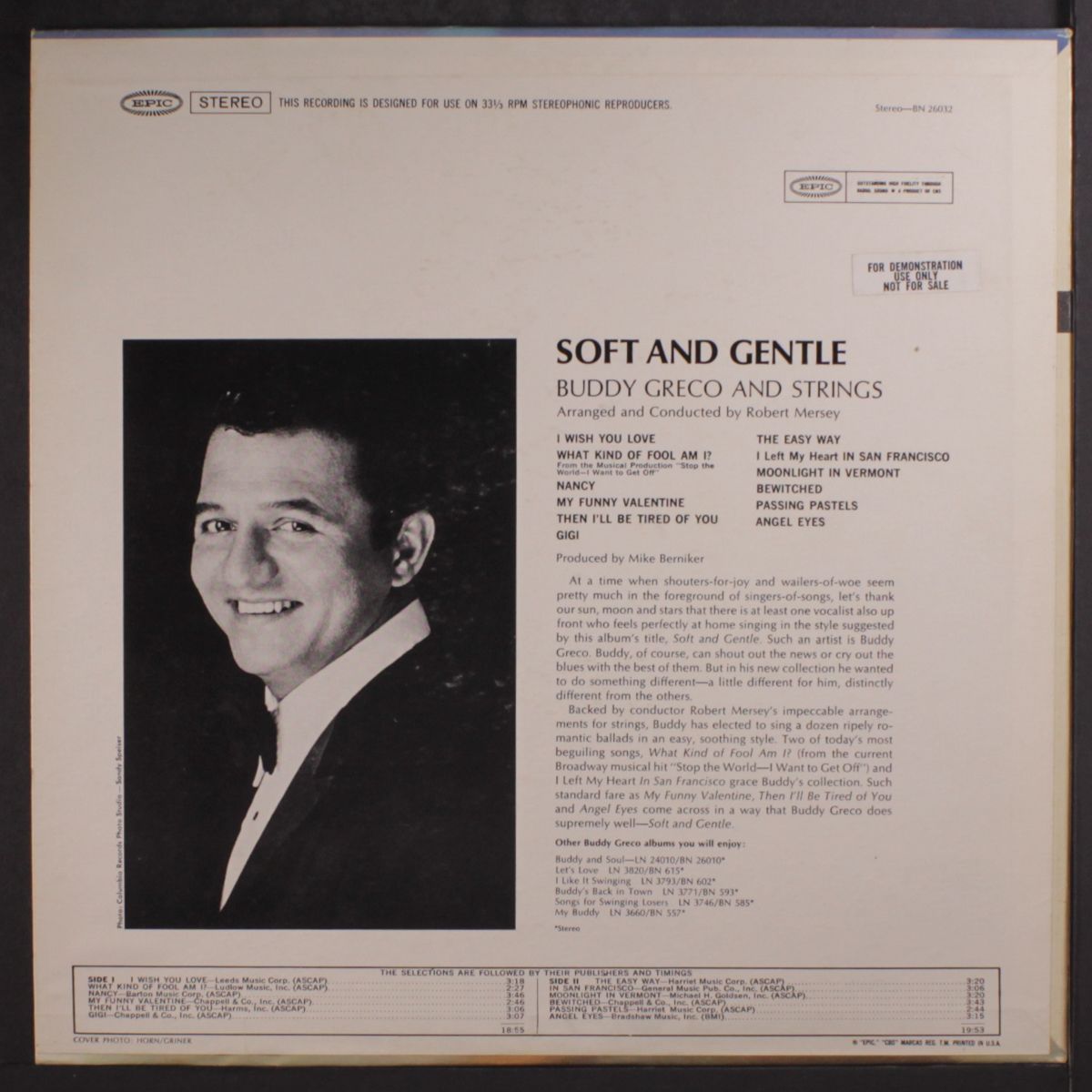 soft and gentle by BUDDY GRECO
