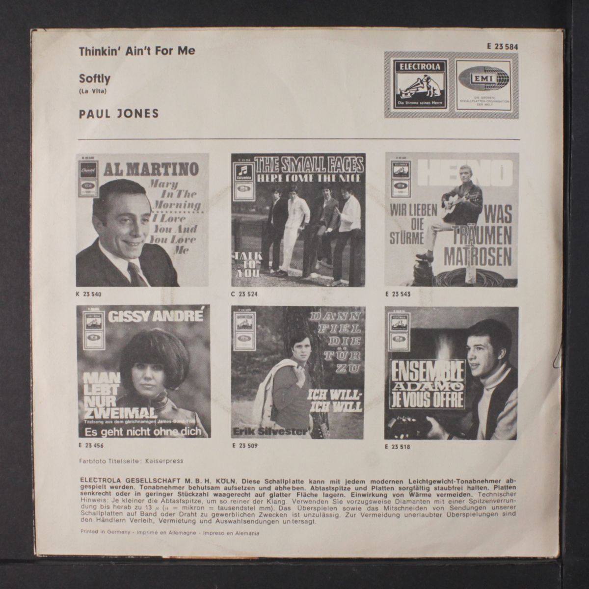 thinkin' ain't for me / softly by PAUL JONES