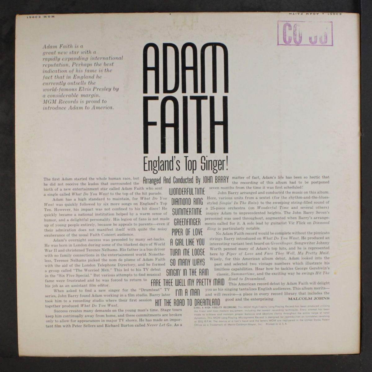 england's top singer! by ADAM FAITH