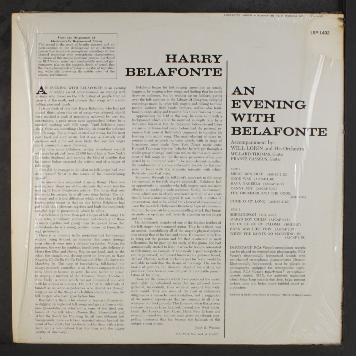 an evening with by HARRY BELAFONTE
