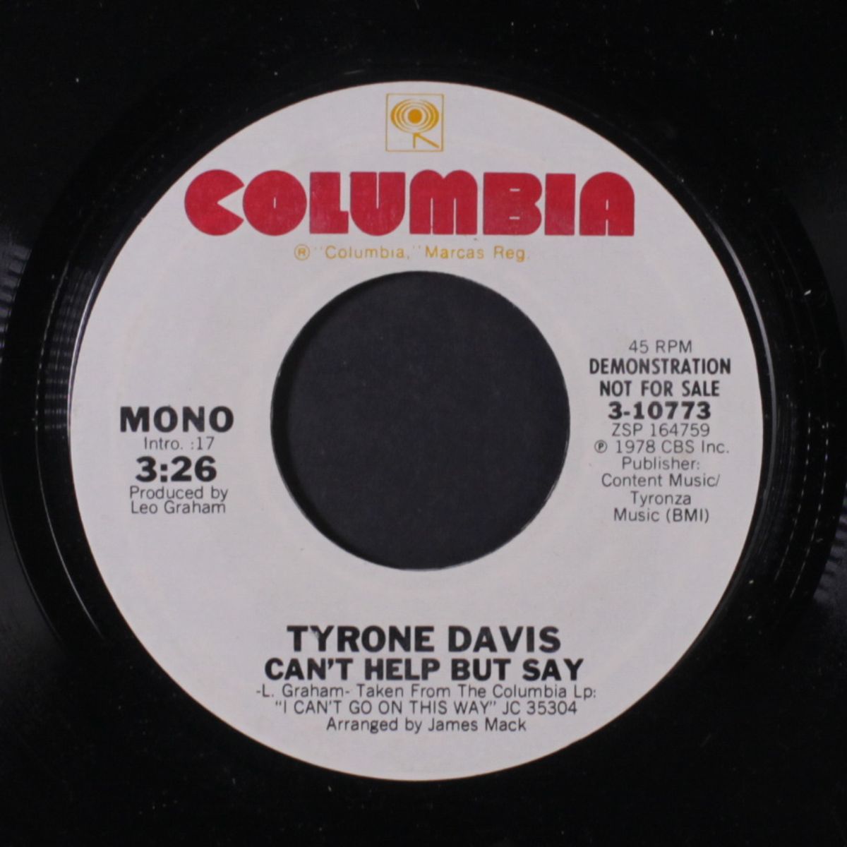 can't help but say / mono by TYRONE DAVIS