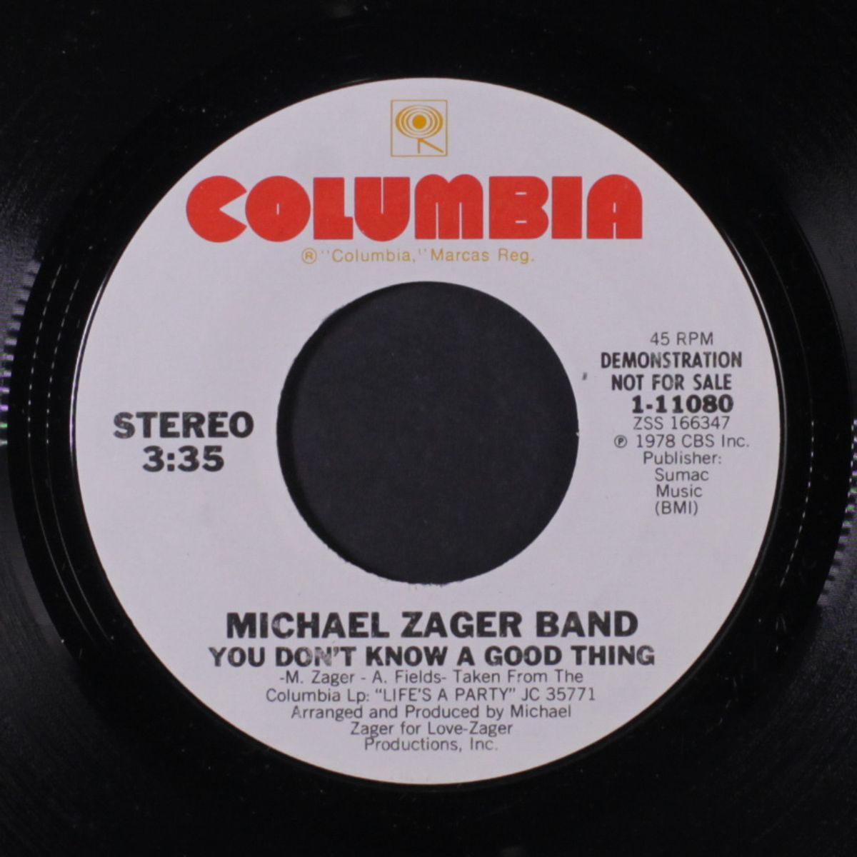 you don't know a good thing / same by MICHAEL ZAGER BAND