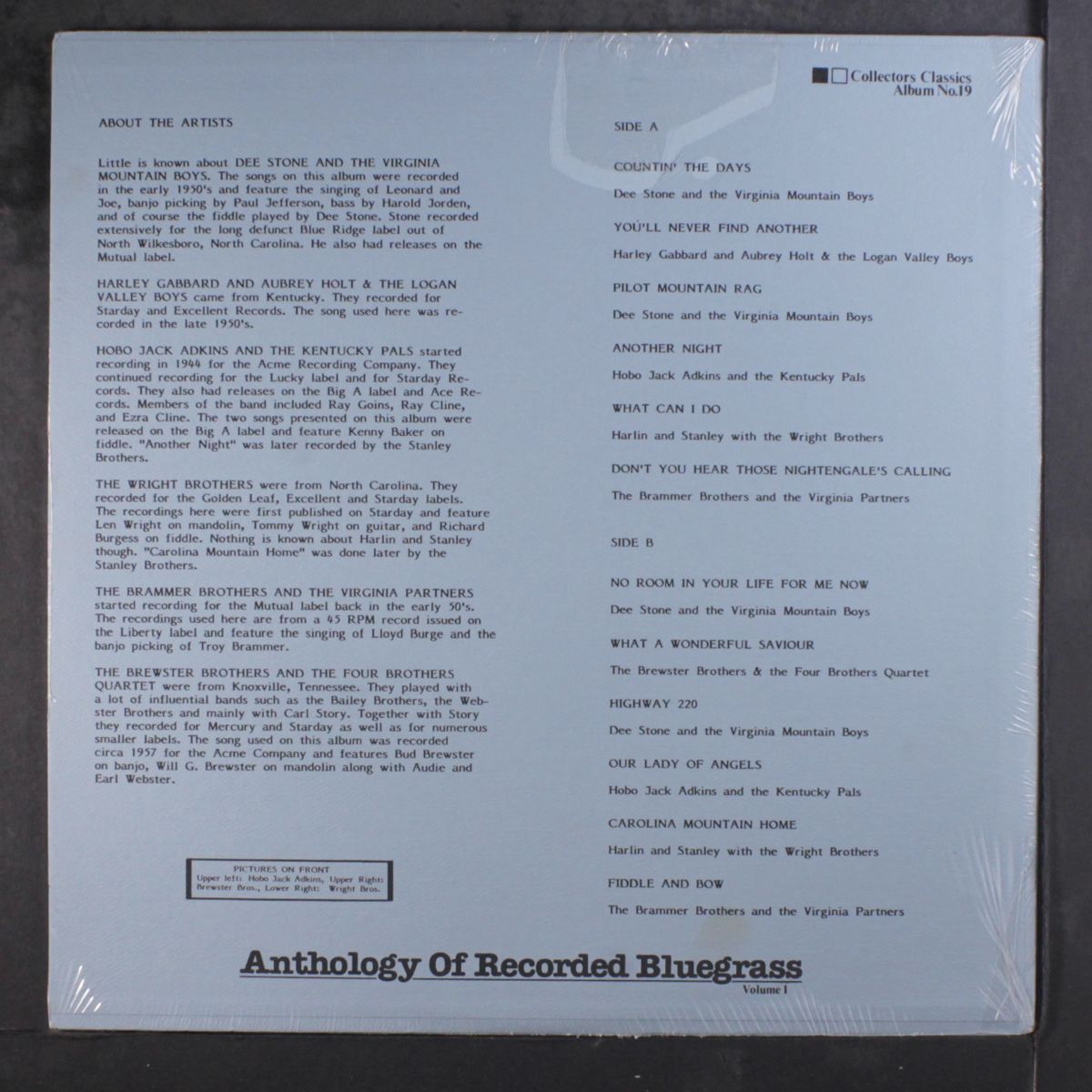 anthology of bluegrass, vol.1; the 50's" by VARIOUS