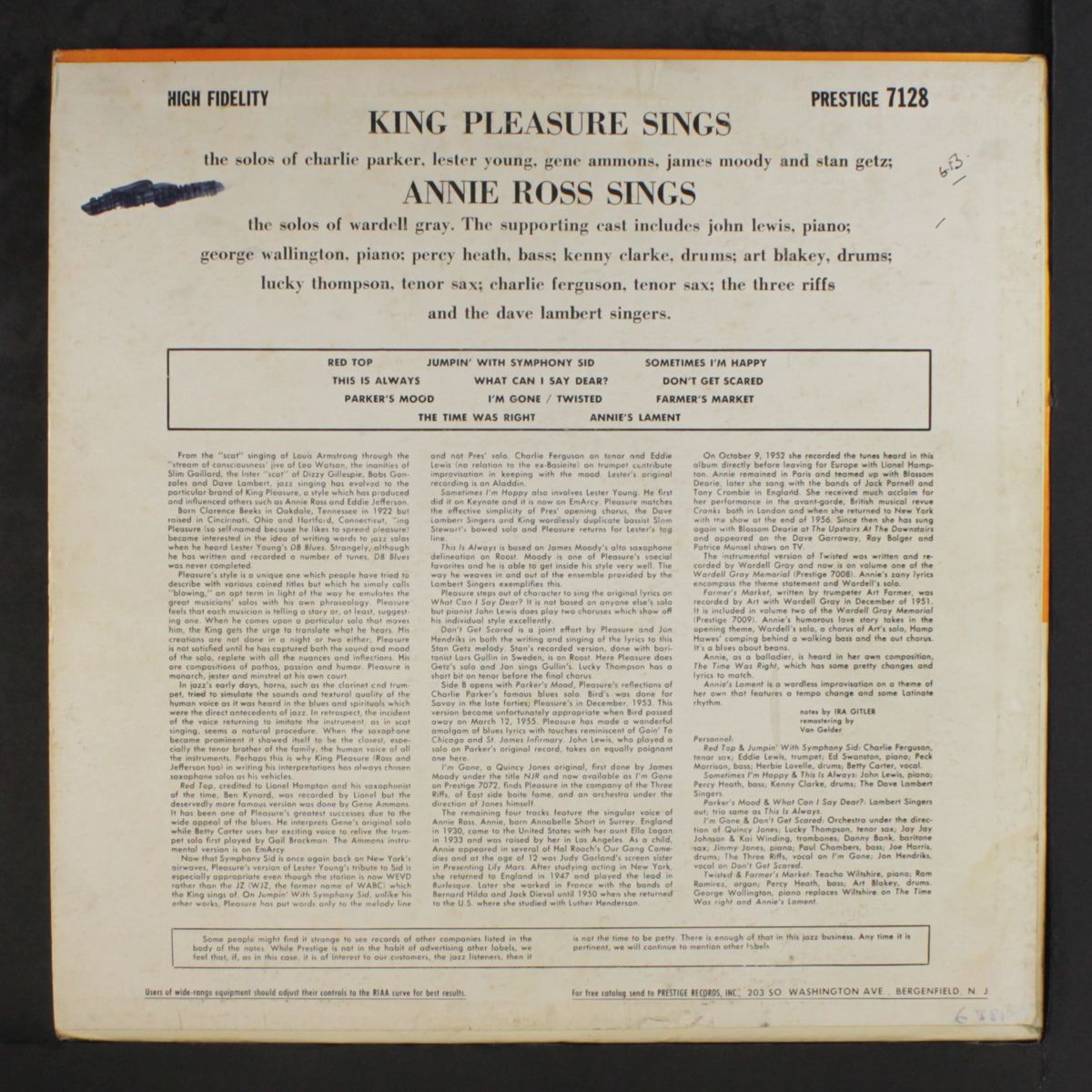 sings by KING PLEASURE & ANNIE ROSS
