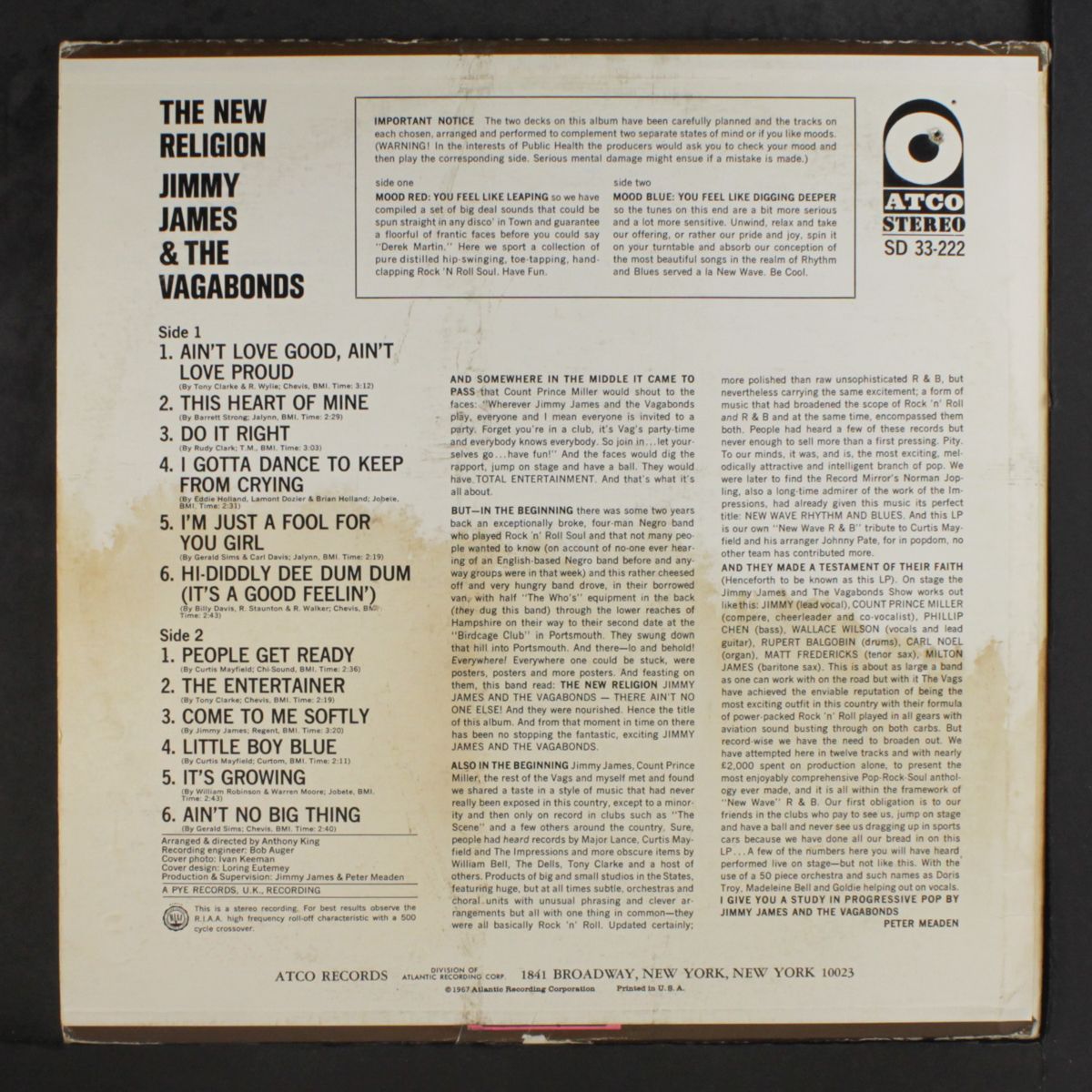 the new religion by JIMMY JAMES & VAGABONDS
