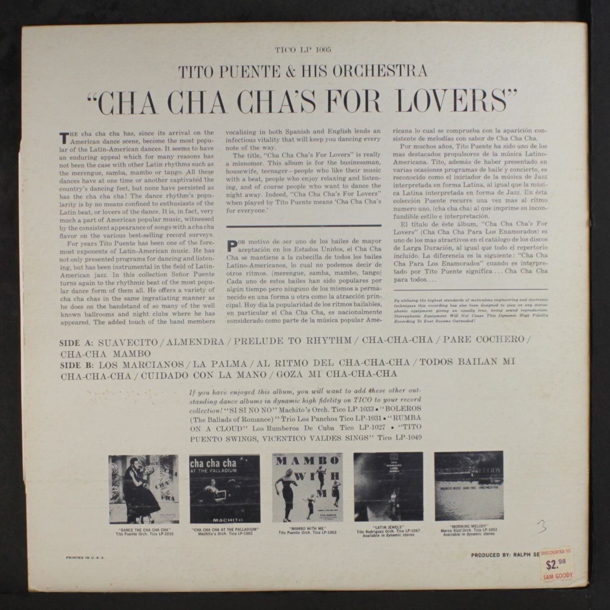 cha cha cha's for lovers by TITO PUENTE