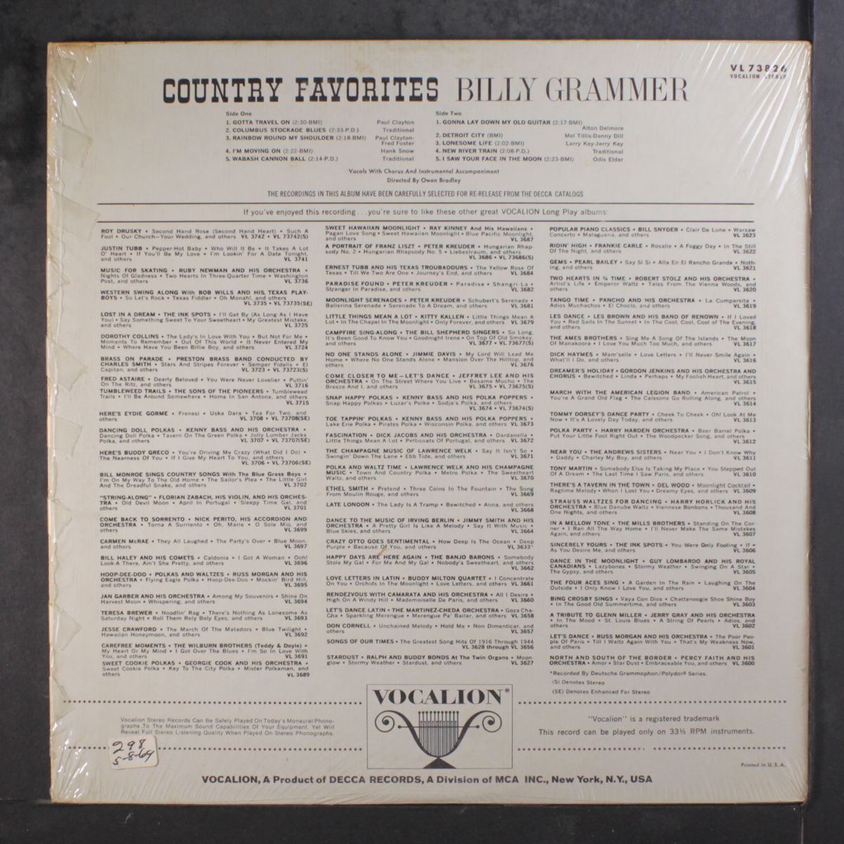 country favorites by BILLY GRAMMER
