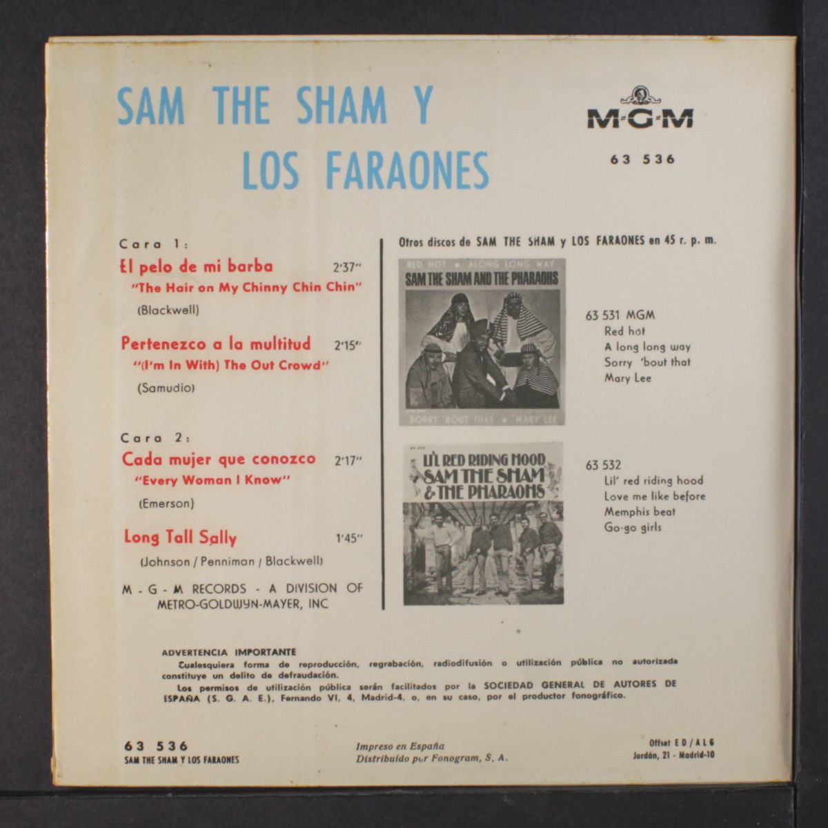 the hair on my chinny chin chin + 3 by SAM THE SHAM & PHARAOHS