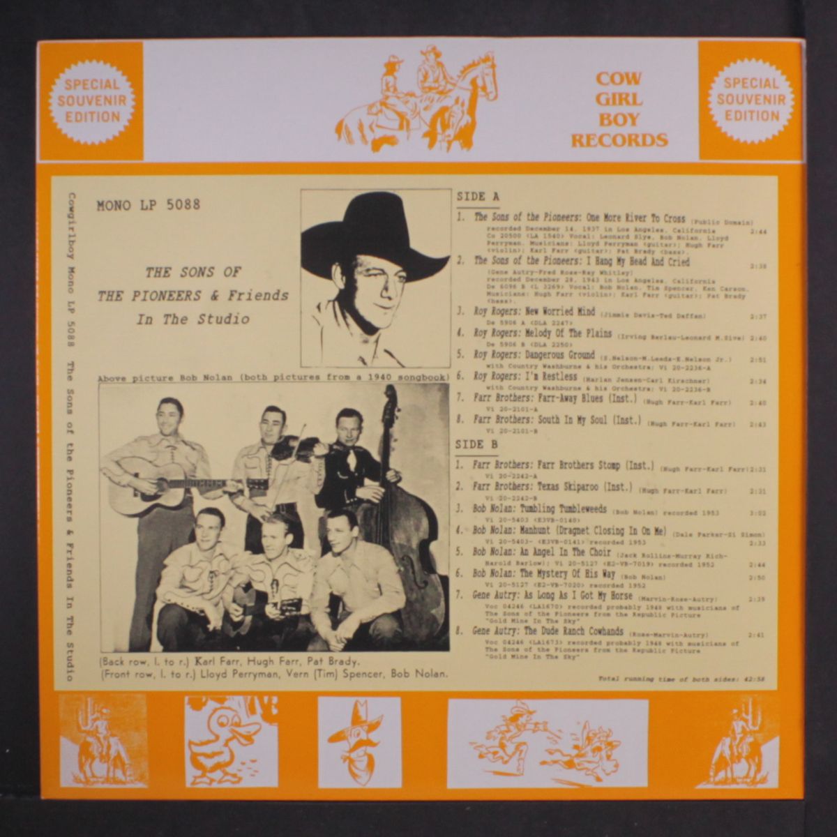 and friends in the studio by SONS OF THE PIONEERS