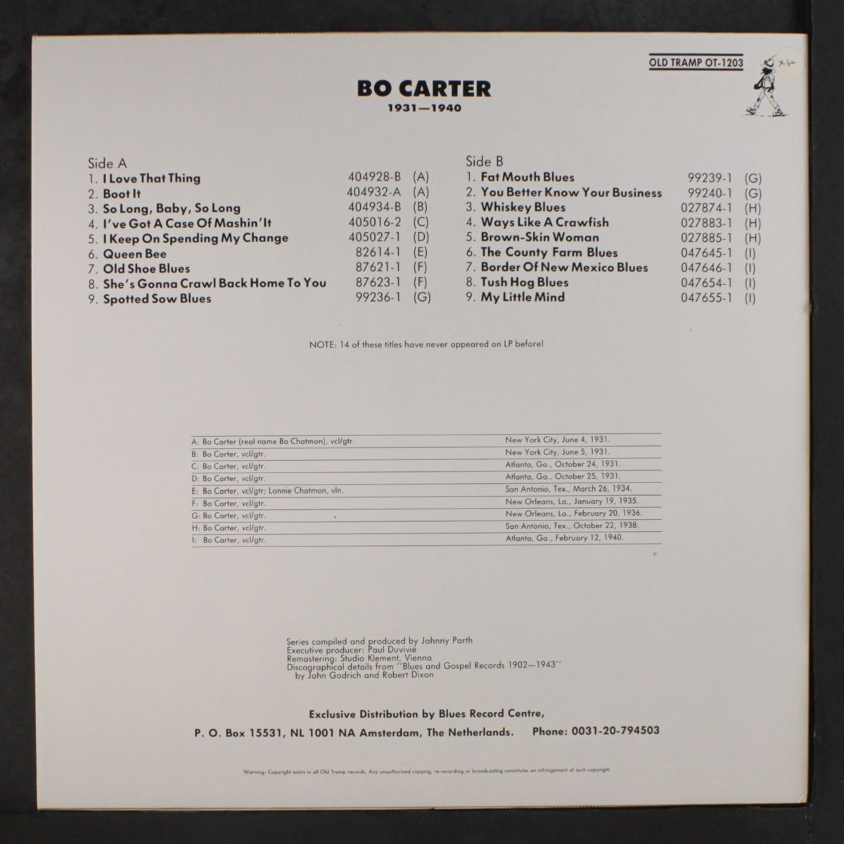 1931-40 by BO CARTER