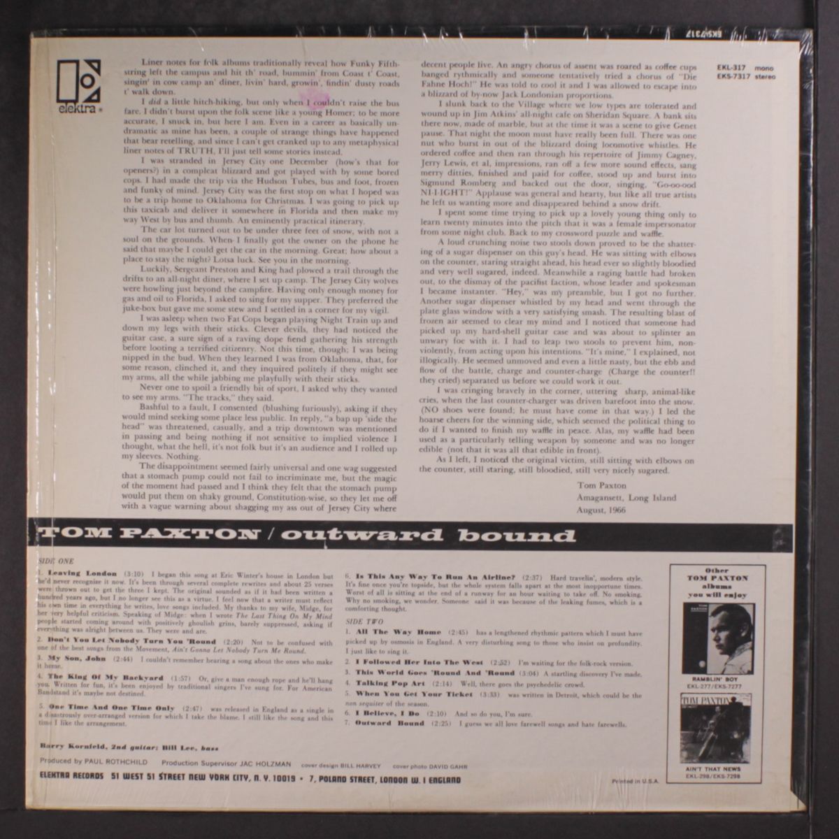 outward bound by TOM PAXTON