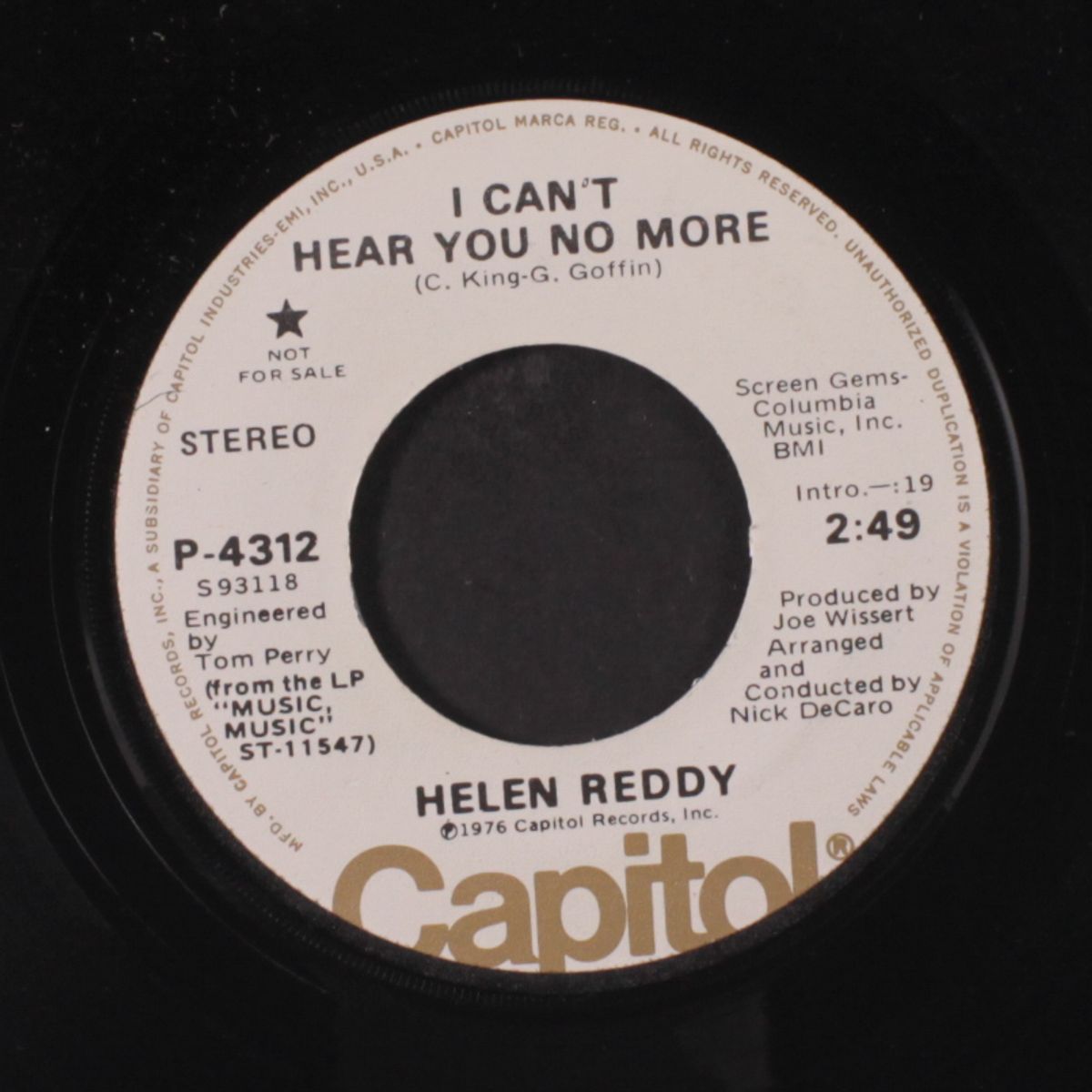 i can't hear you no more / mono by HELEN REDDY