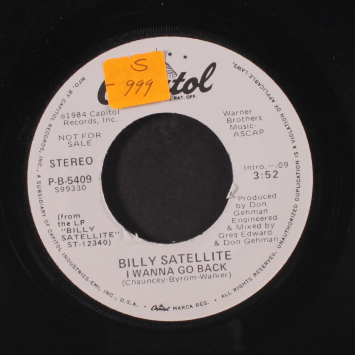 i wanna go back / same by BILLY SATELLITE