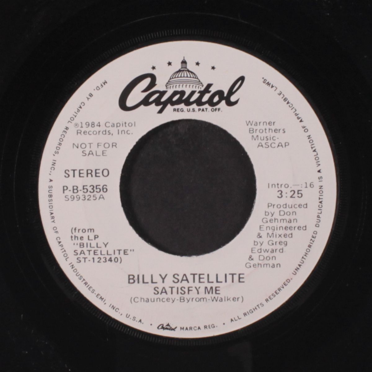 satisfy me / same by BILLY SATELLITE