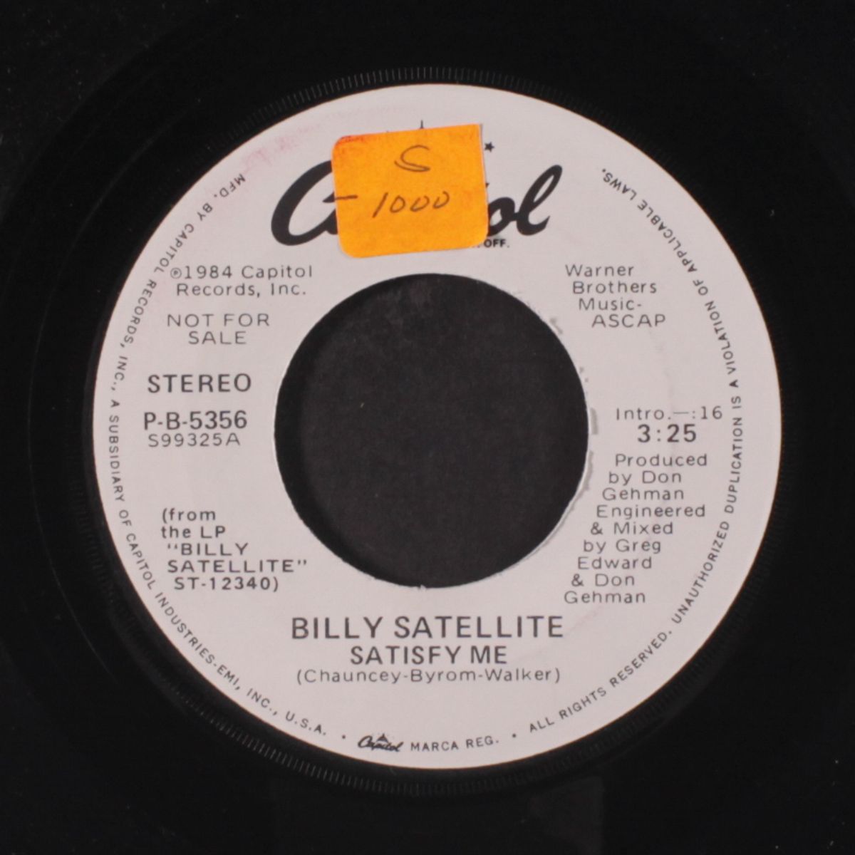 satisfy me / same by BILLY SATELLITE