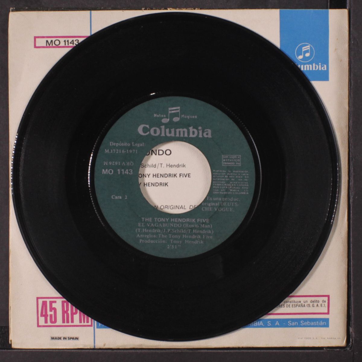 rovin' man / hey, carolina mary by TONY HENDRIK FIVE