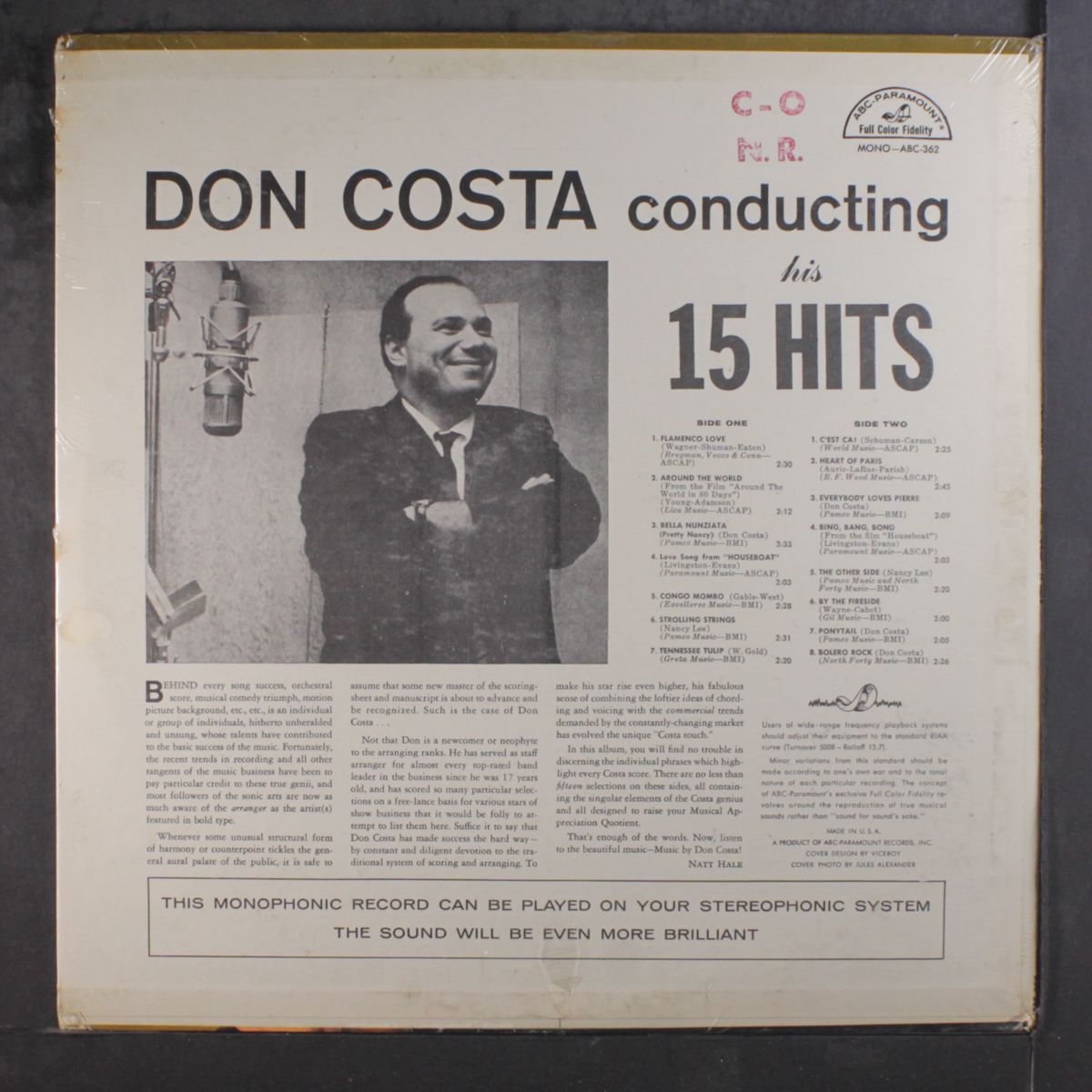 conducting his 15 hits by DON COSTA