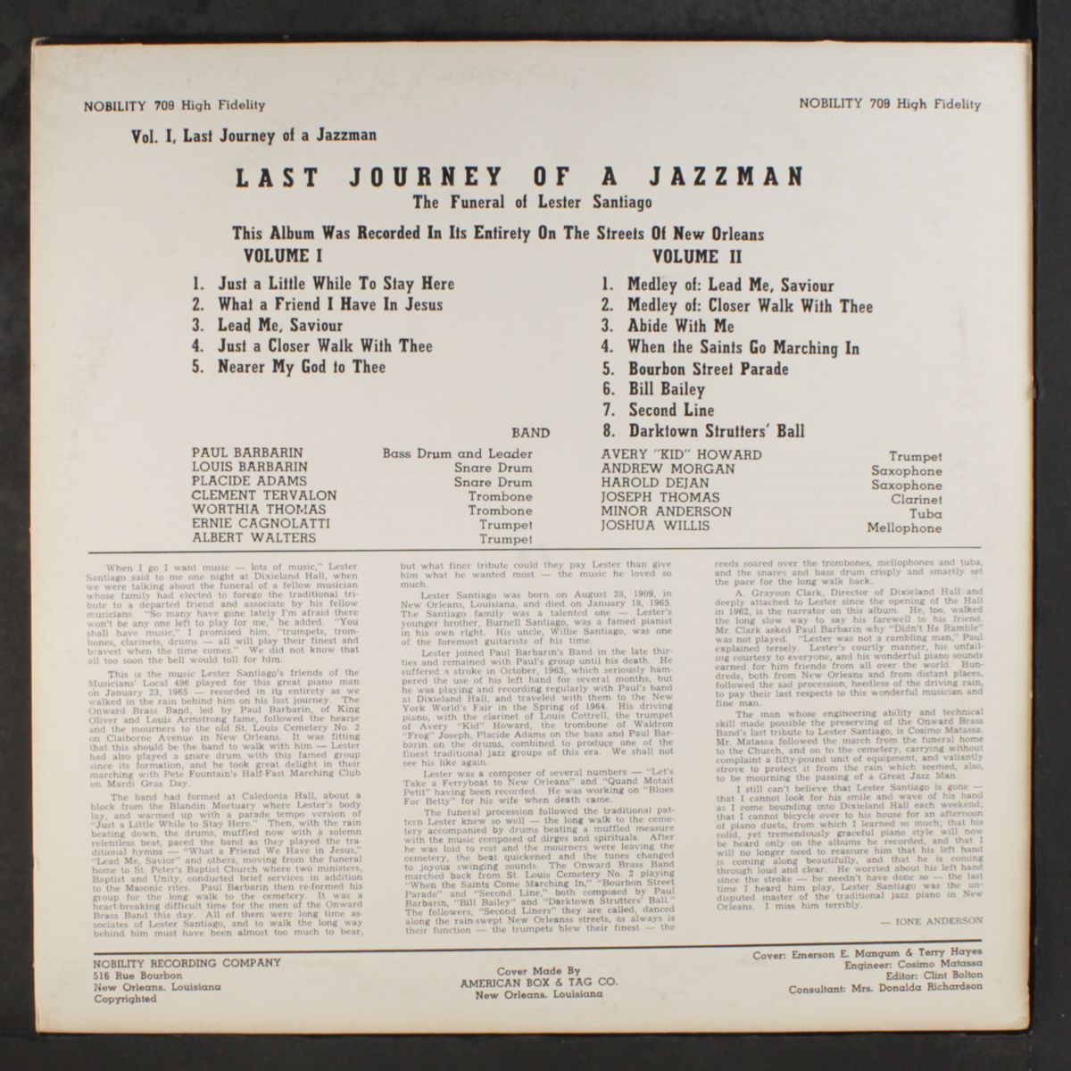 last journey of a jazzman vol. 1 by PAUL BARBARIN